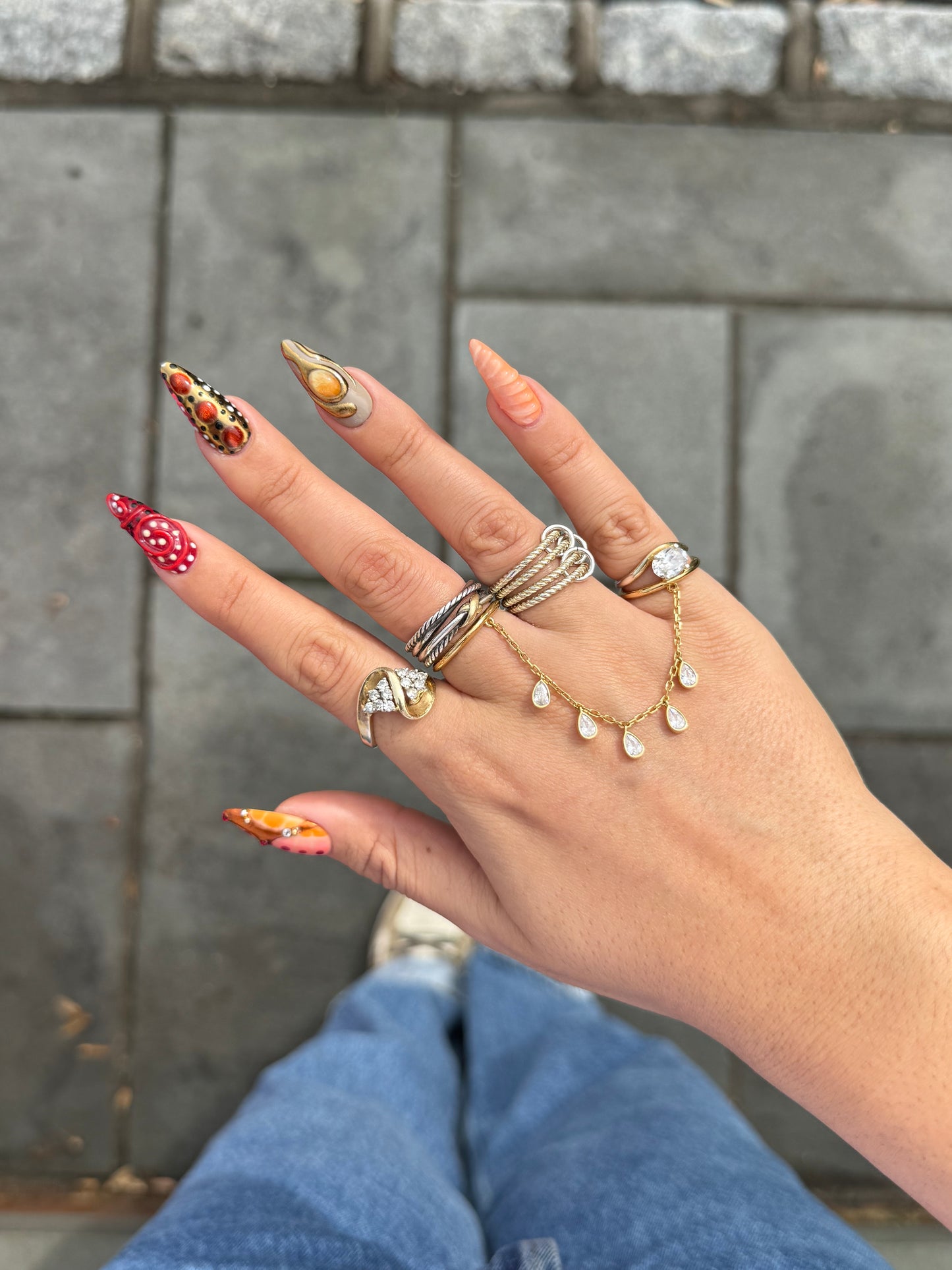 Hanging Tear Drop Ring