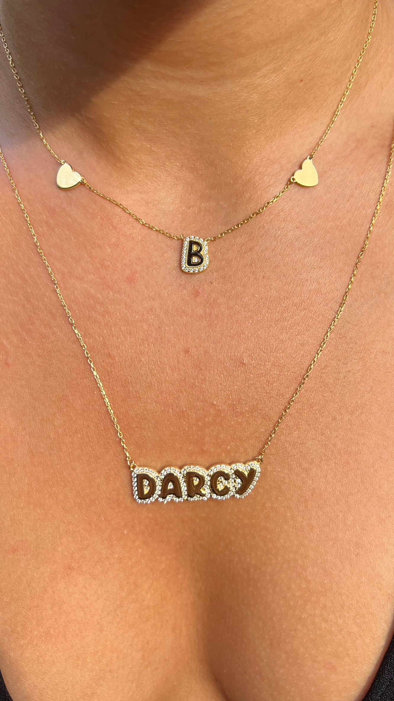 Personalized Bubble Name Necklace No Enamel