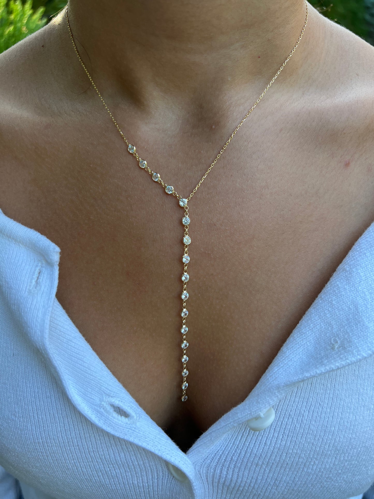 Drop Diamond Lariat