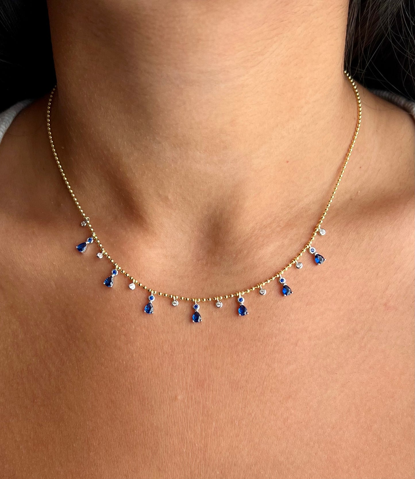 Sapphire Dewdrop Necklace