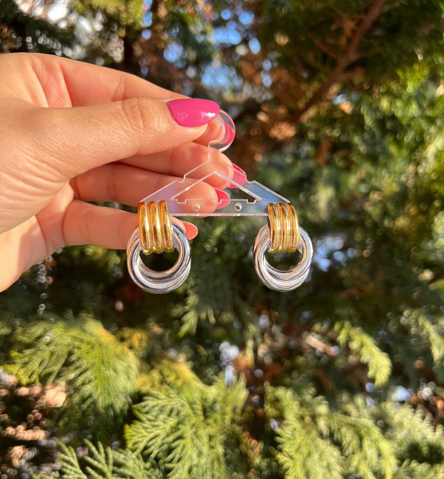 Two Toned Twist Earrings