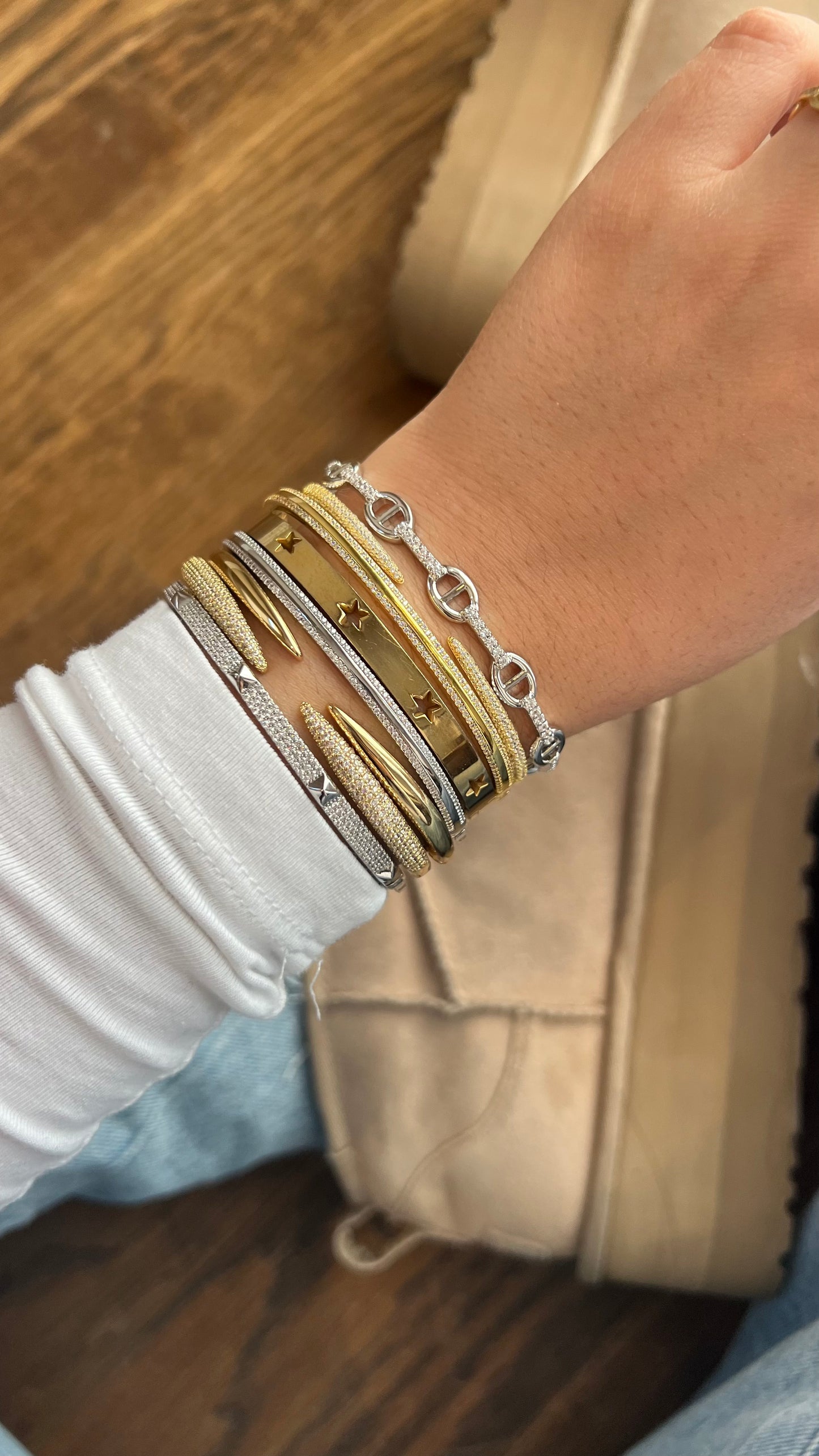 Pave Rockstud Bangle