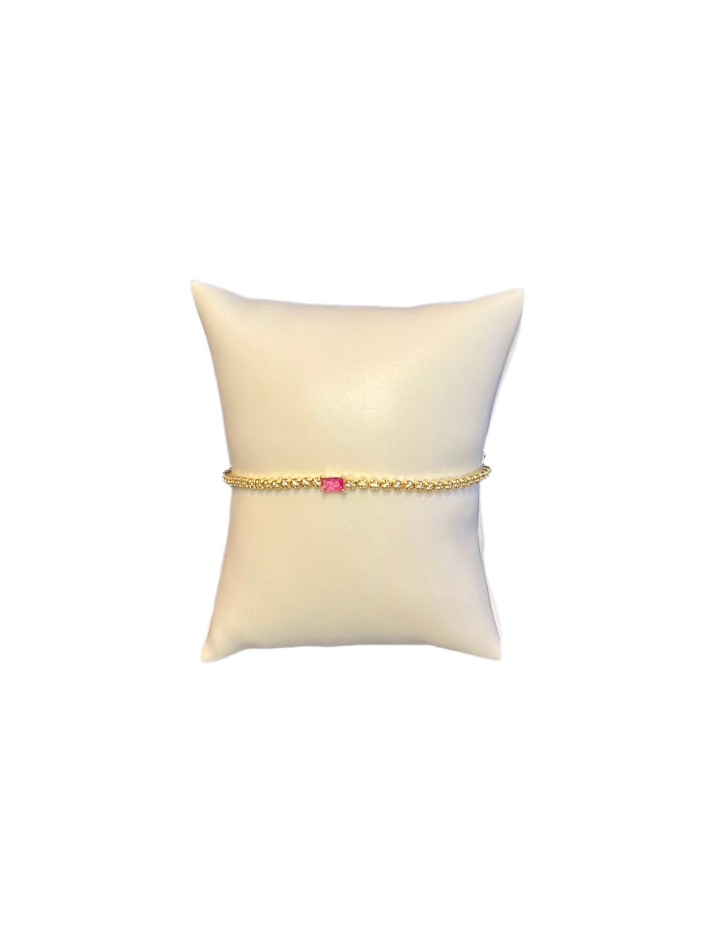 Pink Baguette Tennis Bracelet