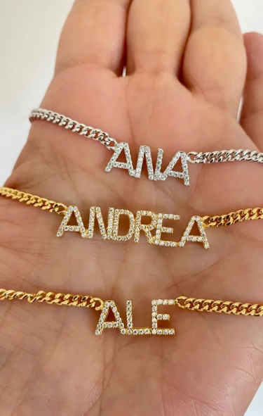 Personalized Pave Print Choker