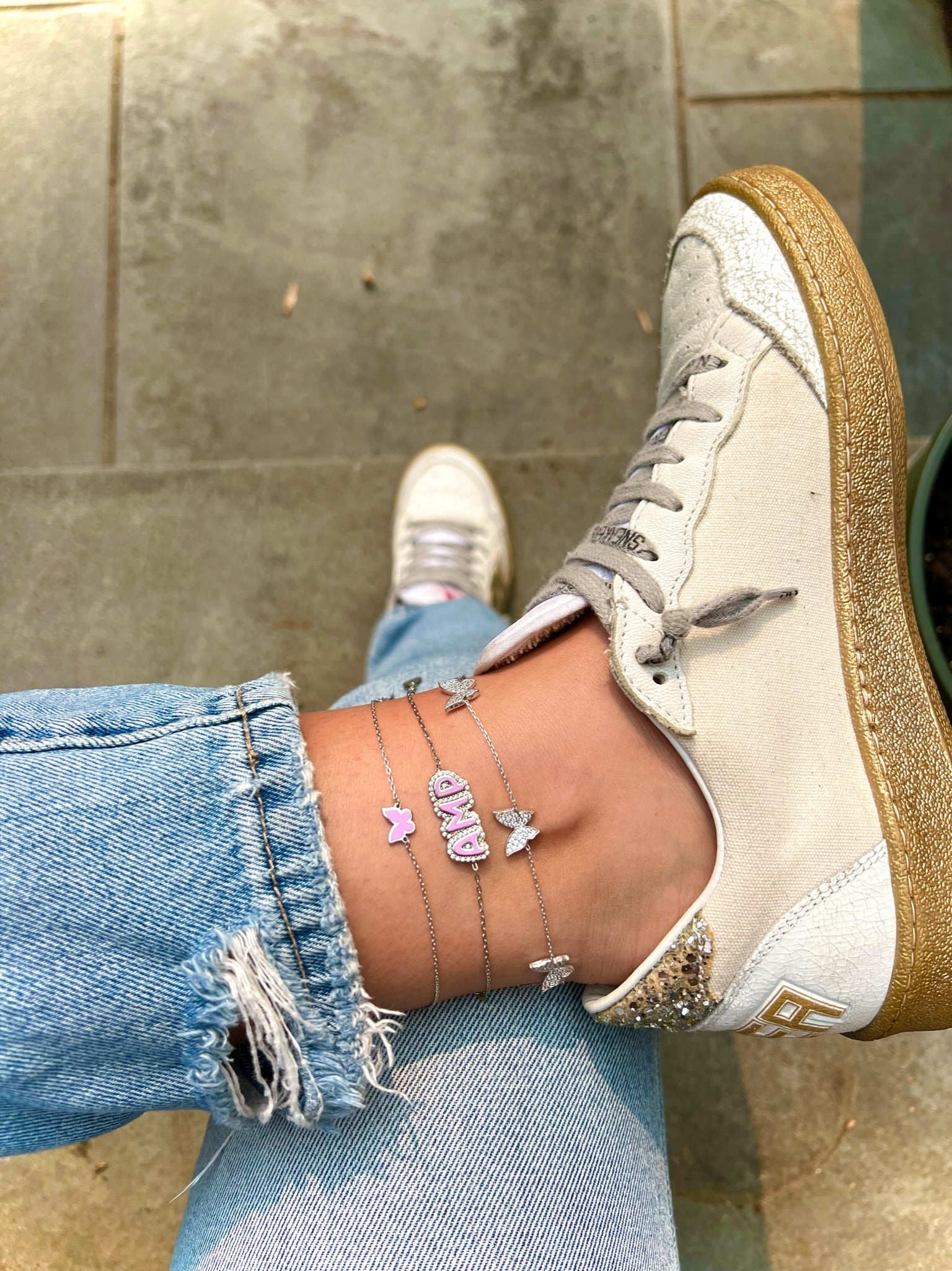 Nameplate anklet on sale