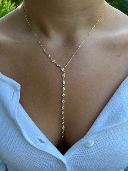 Drop Diamond Lariat