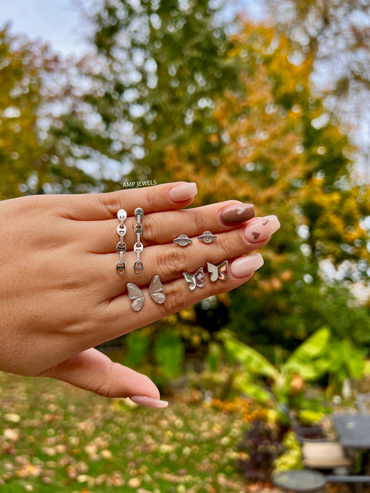 Falling For Silver Earrings