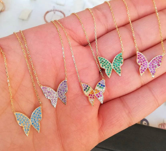 Pave Butterfly Necklace