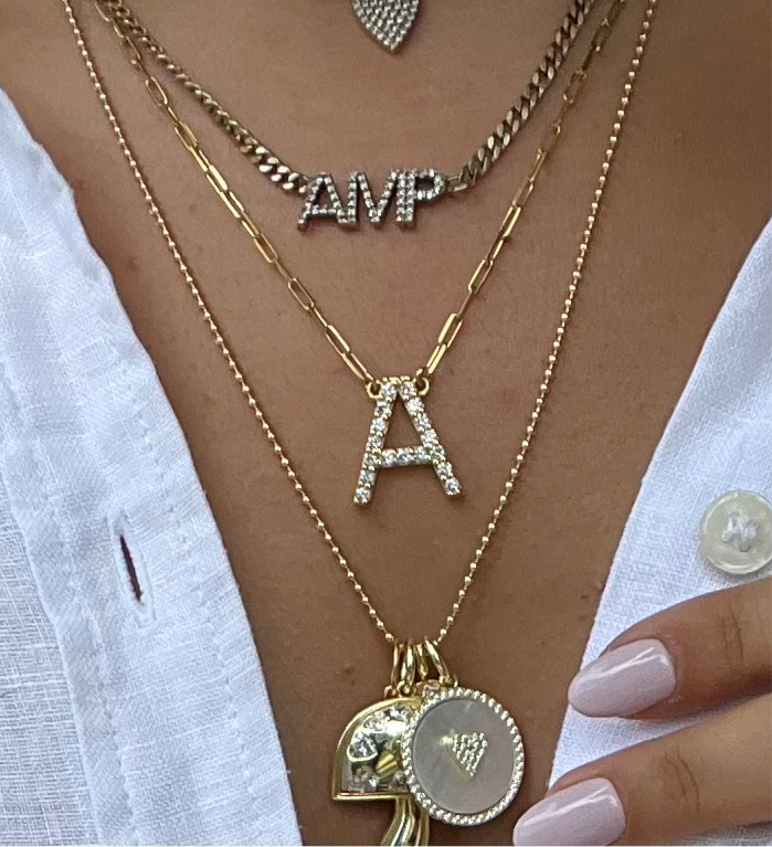 Pave Initial Necklace