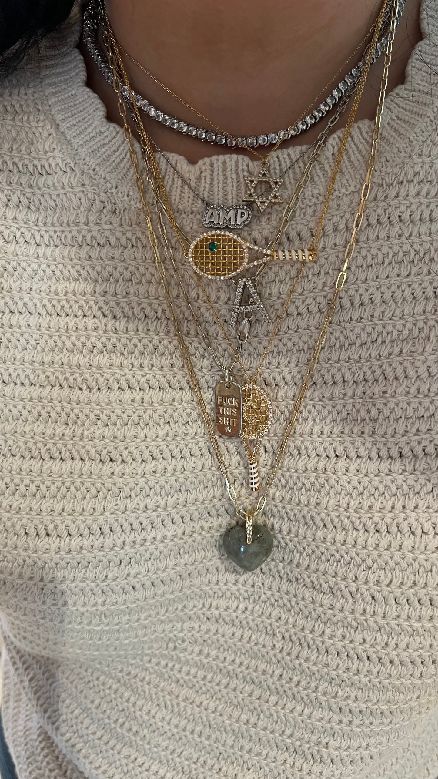 Tennis Racket Necklace