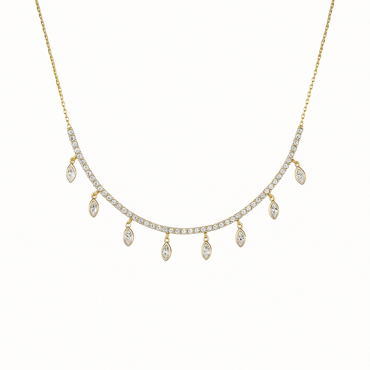 Dangling Marquise Tennis Necklace