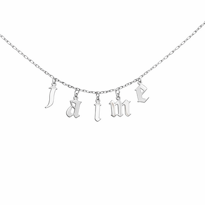 Hanging Gothic Name Necklace