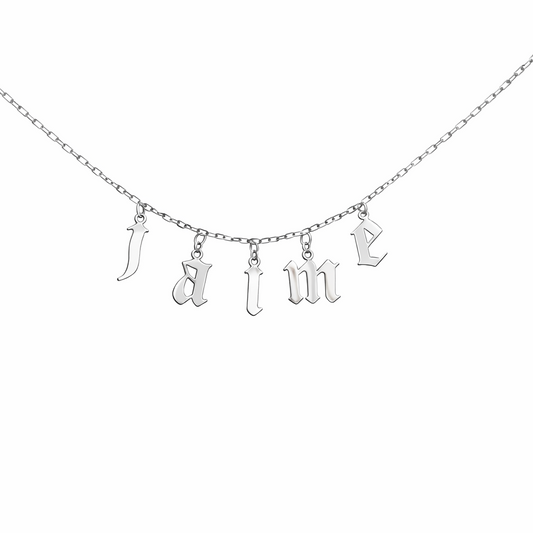 Hanging Gothic Name Necklace