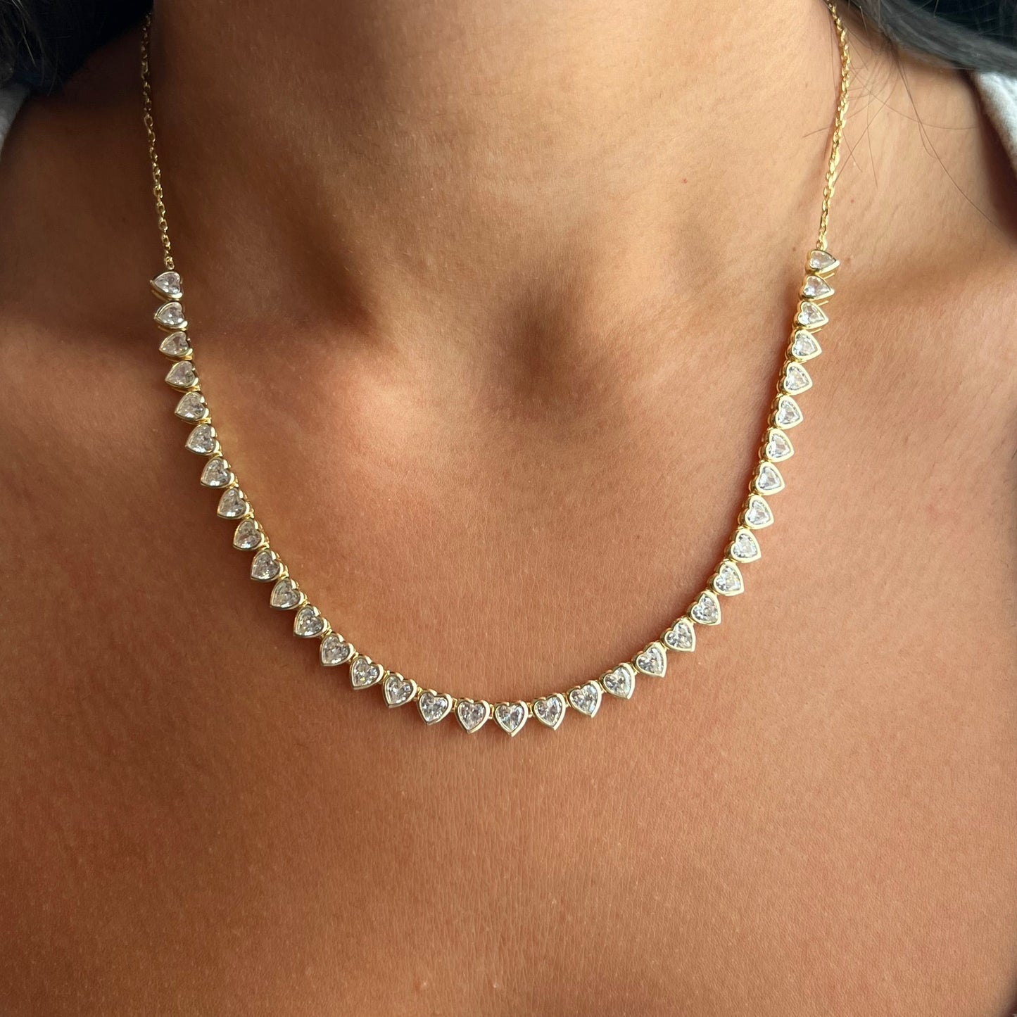 Heart Tennis Necklace