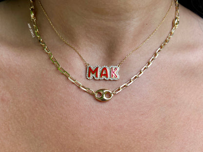 Bubble Nameplate Necklace