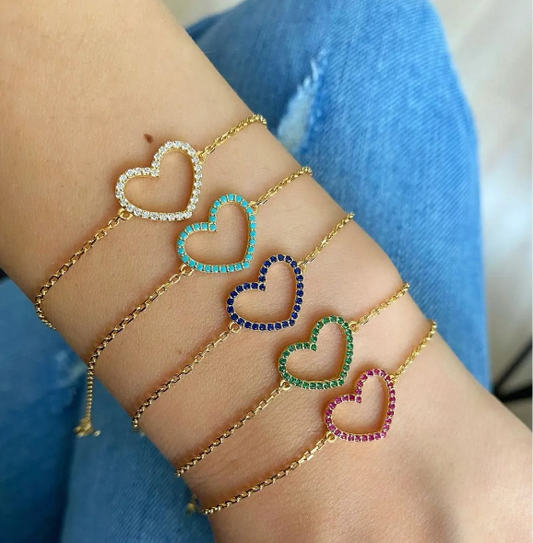 Open Heart Ring Bracelet