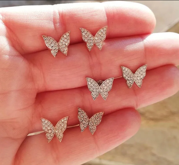 Pave Butterfly Earrings