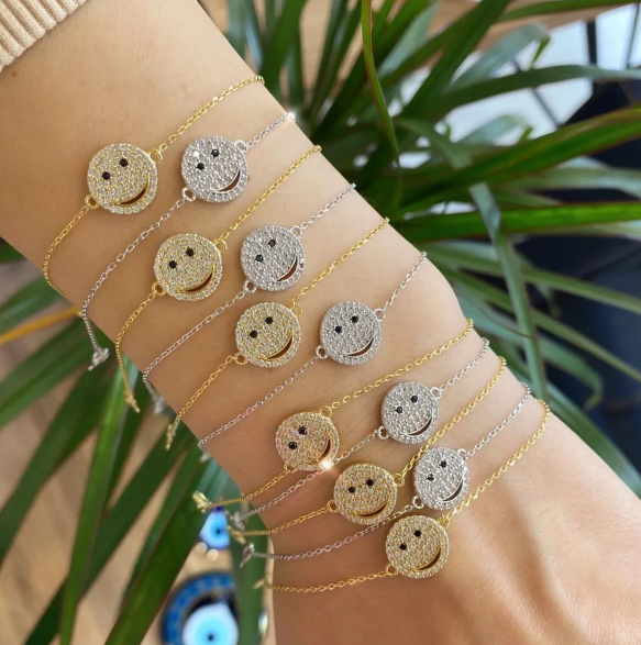 Pave Smiley Face Bracelet