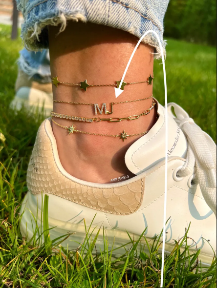 Single Letter Accent Anklet